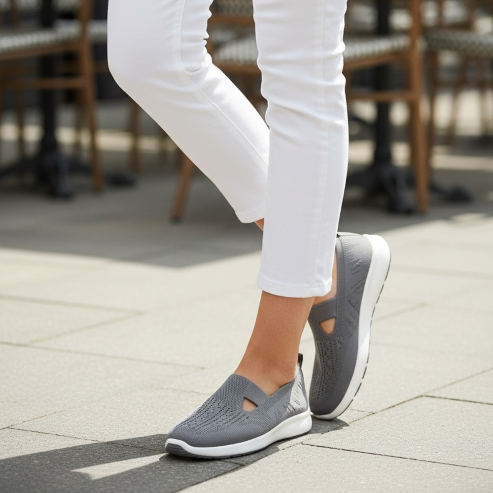 Private Label Gray Women's Slip-On Sneakers